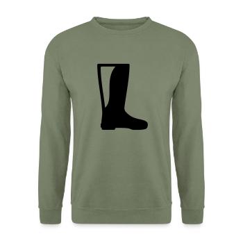 Boot - Unisex Sweatshirt - army green - Front - Alina (178cm) & Michal (187cm)