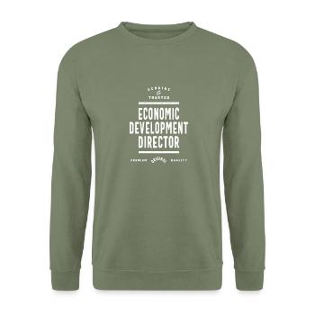 Economic Development Director - Unisex Sweatshirt - army green - Front - Alina (178cm) & Michal (187cm)