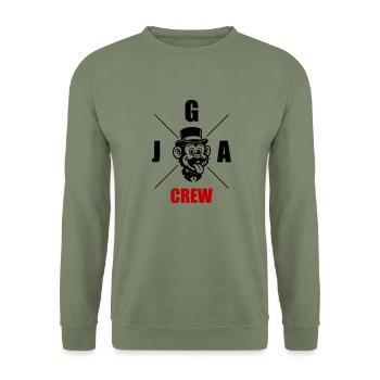 Jga Crew Affe - Unisex Pullover - Armeegrün - Vorne - Alina (178cm) & Michal (187cm)