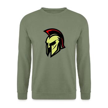 Gladiator Helm Sparta - Unisex Pullover - Armeegrün - Vorne - Alina (178cm) & Michal (187cm)
