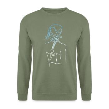 Woman - Unisex Sweatshirt - army green - Front - Alina (178cm) & Michal (187cm)