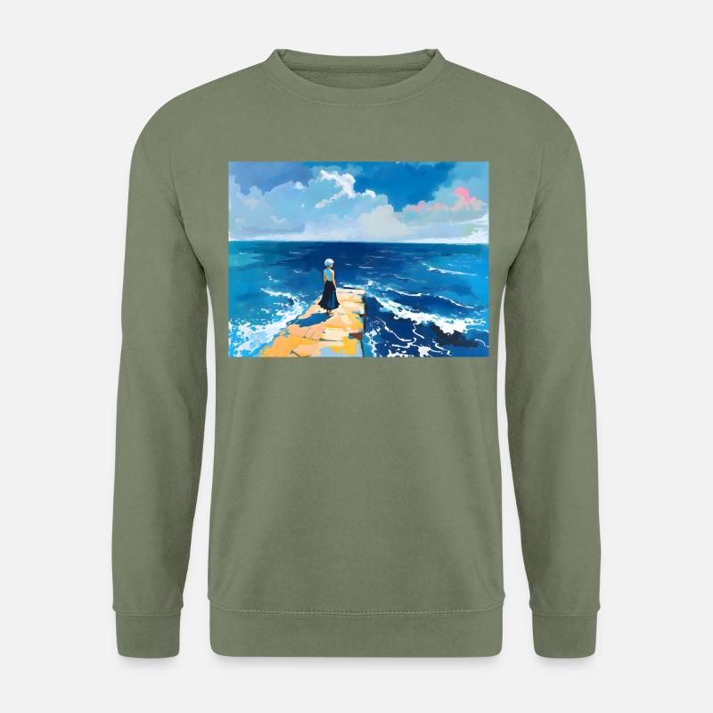Mama am Strans 10 - Unisex Pullover - Armeegrün