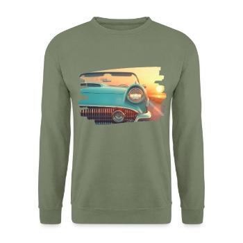Classique turquoise au coucher du soleil - Sweat-shirt Unisexe - vert militaire - Devant - Alina (178cm) & Michal (187cm)