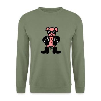 Coole Sau - Unisex Pullover - Armeegrün - Vorne - Alina (178cm) & Michal (187cm)