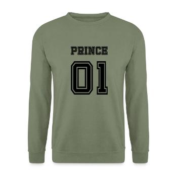 PRINCE 01 - Unisex Pullover - Armeegrün - Vorne - Alina (178cm) & Michal (187cm)
