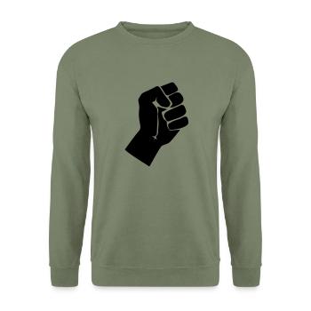 Faust - Unisex Pullover - Armeegrün - Vorne - Alina (178cm) & Michal (187cm)