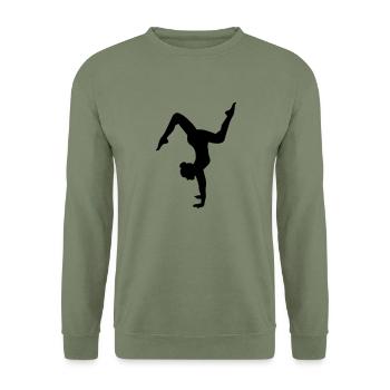 Bodenturnen - Unisex Pullover - Armeegrün - Vorne - Alina (178cm) & Michal (187cm)