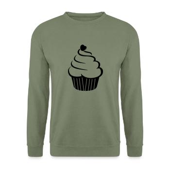 cupcake_01 - Unisex Sweatshirt - army green - Front - Alina (178cm) & Michal (187cm)