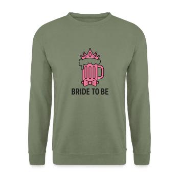 Bierkrug im Bride Look - Unisex Pullover - Armeegrün - Vorne - Alina (178cm) & Michal (187cm)