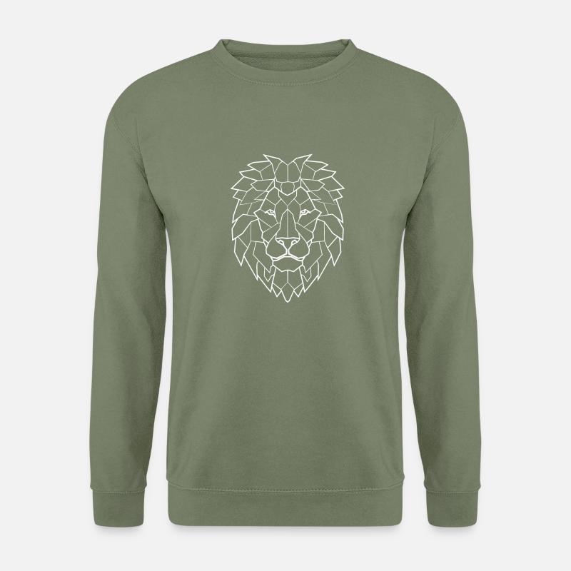 Löwe weiß - Unisex Pullover - Armeegrün