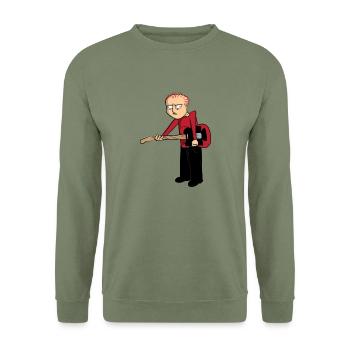 Guitar Dude - Unisex Pullover - Armeegrün - Vorne - Alina (178cm) & Michal (187cm)