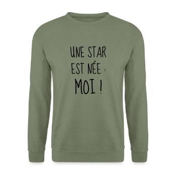 Bébé - Naissance - Grossesse - Papa - Maman - Baby - Sweat-shirt Unisexe - vert militaire - Devant - Alina (178cm) & Michal (187cm)