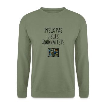 Journalist Journalism Journalismus Journaliste - Unisex Sweatshirt - army green - Front - Alina (178cm) & Michal (187cm)