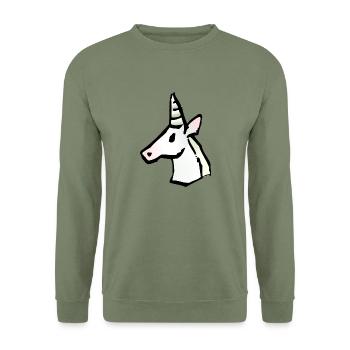 unicorn icon - Sweat-shirt Unisexe - vert militaire - Devant - Alina (178cm) & Michal (187cm)