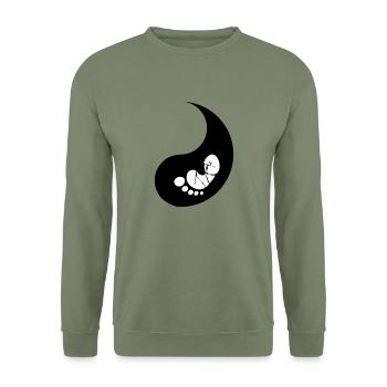Hälfte Yin Baby - Unisex Pullover - Armeegrün - Vorne - Alina (178cm) & Michal (187cm)