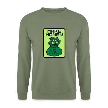 Bouclier Money Maker - Sweat-shirt Unisexe - vert militaire - Devant - Alina (178cm) & Michal (187cm)