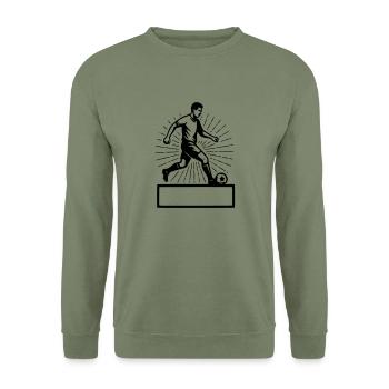 Footballeur - Nom Prénom - Sweat-shirt Unisexe - vert militaire - Devant - Alina (178cm) & Michal (187cm)