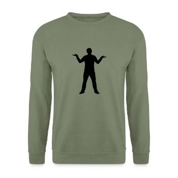 Man - Stupidity - Unisex Sweatshirt - army green - Front - Alina (178cm) & Michal (187cm)