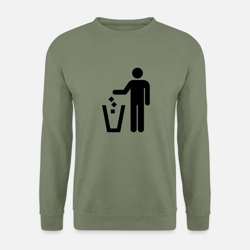 Mülleimer,Müll,Ordnung - Unisex Pullover - Armeegrün