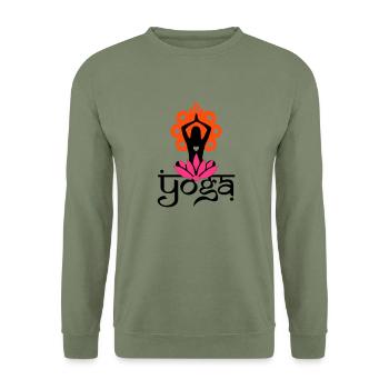 YOGA - Unisex Sweatshirt - army green - Front - Alina (178cm) & Michal (187cm)