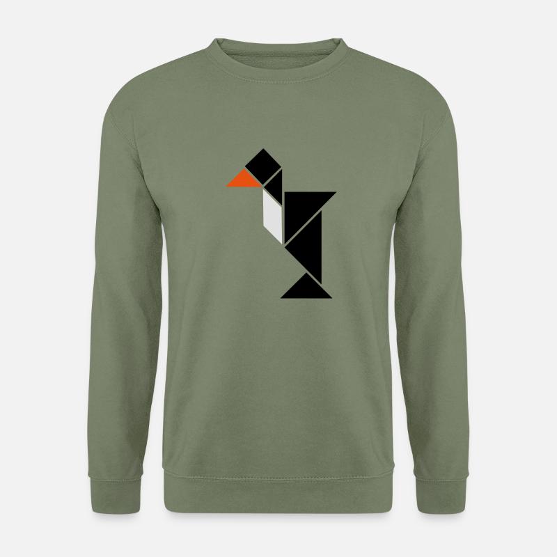tangram pinguin - Unisex Pullover - Armeegrün