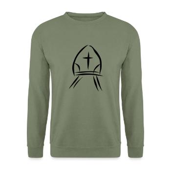 Papsthut - Unisex Sweatshirt - army green - Front - Alina (178cm) & Michal (187cm)