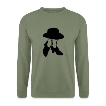 schuhmithut4 - Unisex Pullover - Armeegrün - Vorne - Alina (178cm) & Michal (187cm)