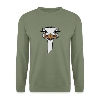Strauss emu pretty sweet - Unisex Sweatshirt - army green - Front - Alina (178cm) & Michal (187cm)