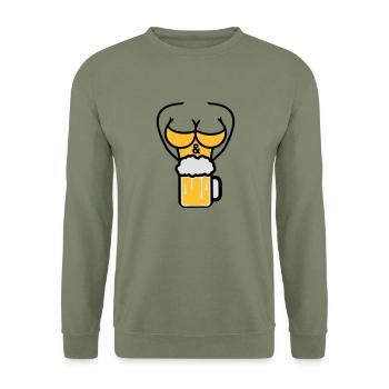 without text sexy hot cute sex design logo I'm her - Unisex Sweatshirt - army green - Front - Alina (178cm) & Michal (187cm)