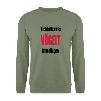 vögeln - Unisex Pullover - Armeegrün - Vorne - Alina (178cm) & Michal (187cm)