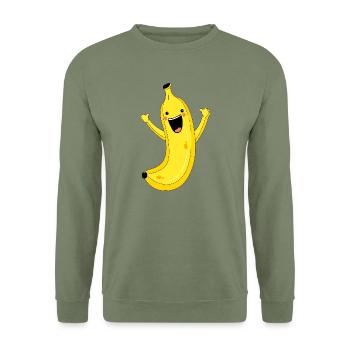 Happiness and banana - Unisex Sweatshirt - army green - Front - Alina (178cm) & Michal (187cm)