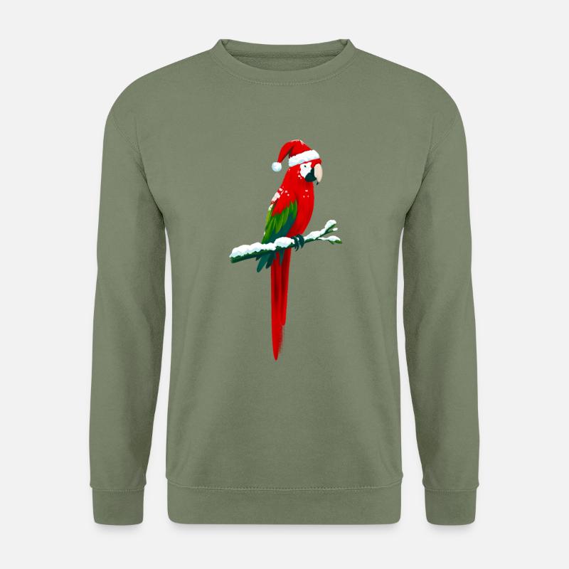 Weihnachtlicher Ara - Unisex Pullover - Armeegrün