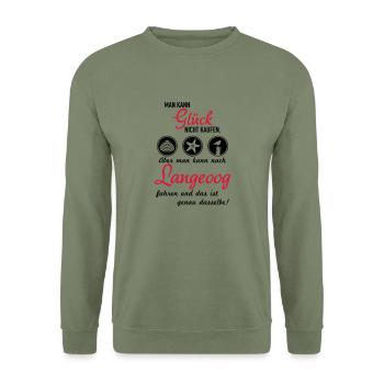 Glück Langeoog - Unisex Pullover - Armeegrün - Vorne - Alina (178cm) & Michal (187cm)