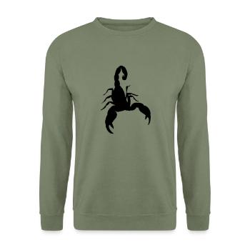 Sternzeichen Skorpion - Unisex Pullover - Armeegrün - Vorne - Alina (178cm) & Michal (187cm)