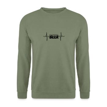 Beer - Cool Beer Logo - Unisex Sweatshirt - army green - Front - Alina (178cm) & Michal (187cm)