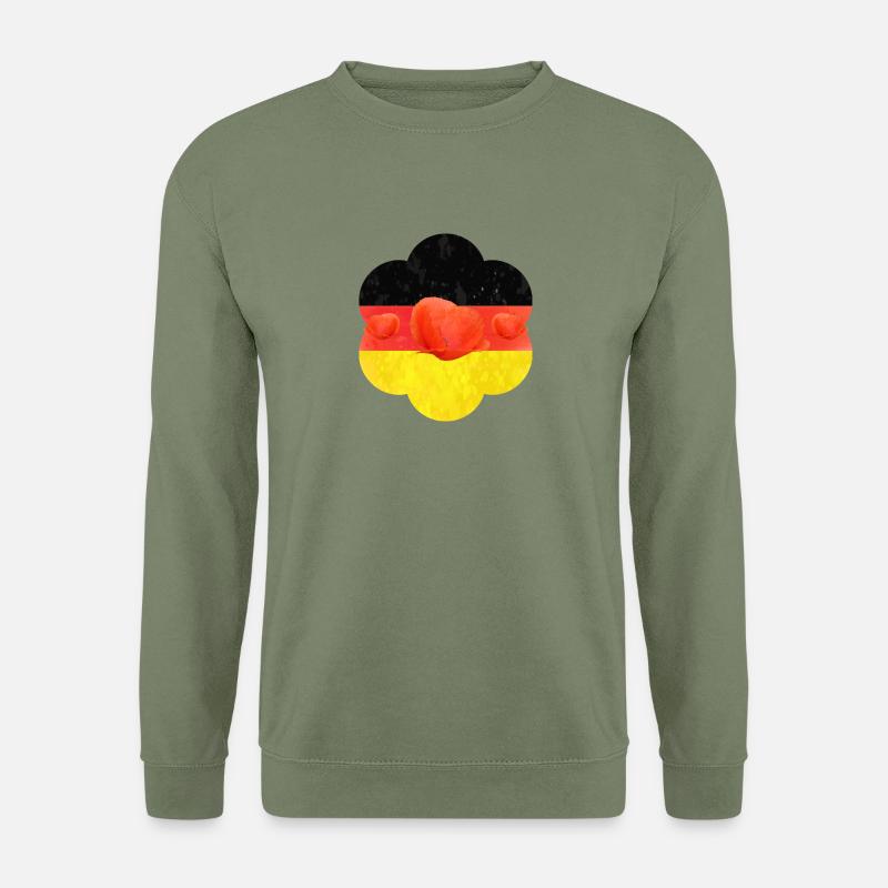 Deutschland Mohnblume - Unisex Pullover - Armeegrün