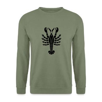 Hummer / lobster (1c) - Unisex Pullover - Armeegrün - Vorne - Alina (178cm) & Michal (187cm)