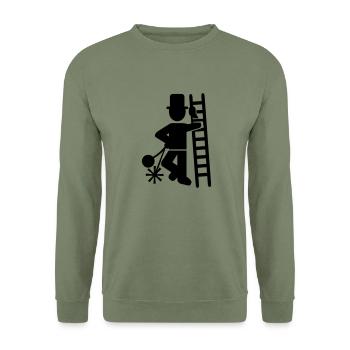Schornsteinfeger - Unisex Pullover - Armeegrün - Vorne - Alina (178cm) & Michal (187cm)