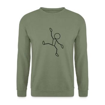 happy_dancing_1c - Unisex Sweatshirt - army green - Front - Alina (178cm) & Michal (187cm)