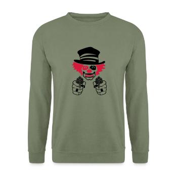bad circus clown - Unisex Sweatshirt - army green - Front - Alina (178cm) & Michal (187cm)