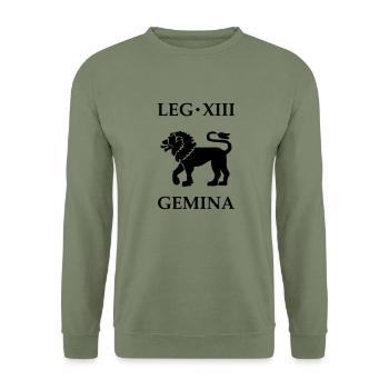legio_xiii_gemina - Sweat-shirt Unisexe - vert militaire - Devant - Alina (178cm) & Michal (187cm)