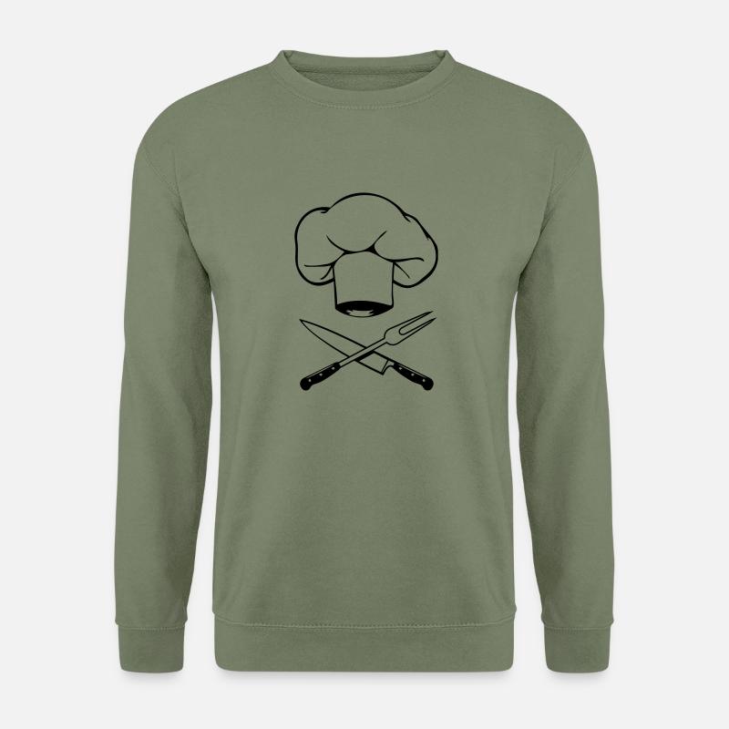 kochen kochmütze messer gabel design - Unisex Pullover - Armeegrün