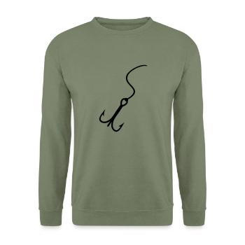 Fishing Fishhook - Sweat-shirt Unisexe - vert militaire - Devant - Alina (178cm) & Michal (187cm)