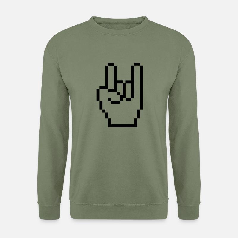rock_computer_hand_01 - Sweat-shirt Unisexe - vert militaire