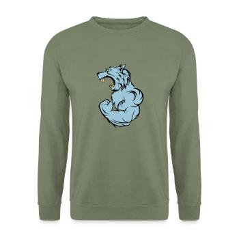 wolf_beast_2 - Sweat-shirt Unisexe - vert militaire - Devant - Alina (178cm) & Michal (187cm)