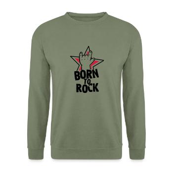 Born to rock Rocker Kind Baby Metal Schwanger - Unisex Pullover - Armeegrün - Vorne - Alina (178cm) & Michal (187cm)