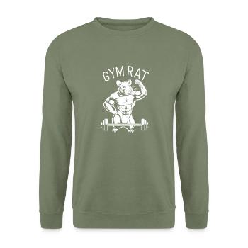 Gym Ratte - Unisex Pullover - Armeegrün - Vorne - Alina (178cm) & Michal (187cm)