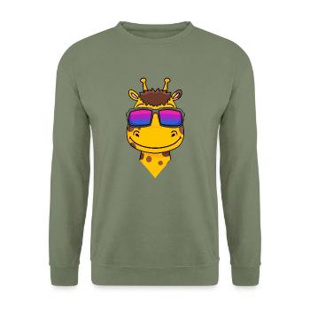 Bisexuell Giraffe Geschenk - Unisex Pullover - Armeegrün - Vorne - Alina (178cm) & Michal (187cm)