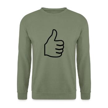 Daumen hoch - Unisex Pullover - Armeegrün - Vorne - Alina (178cm) & Michal (187cm)