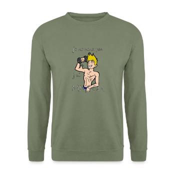 Je ne peux pas j'ai muscu - Sweat-shirt Unisexe - vert militaire - Devant - Alina (178cm) & Michal (187cm)